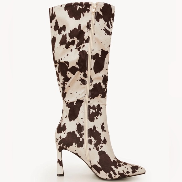 Anne Michelle Shoes - Women’s Cow Print Stiletto Boots